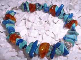 turquiose,lapis lazuli,and amber stones