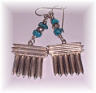 Silver earrings with turquoise beads 
