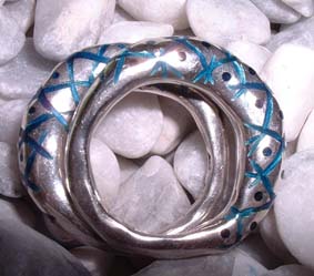 rough blue enamel rings
